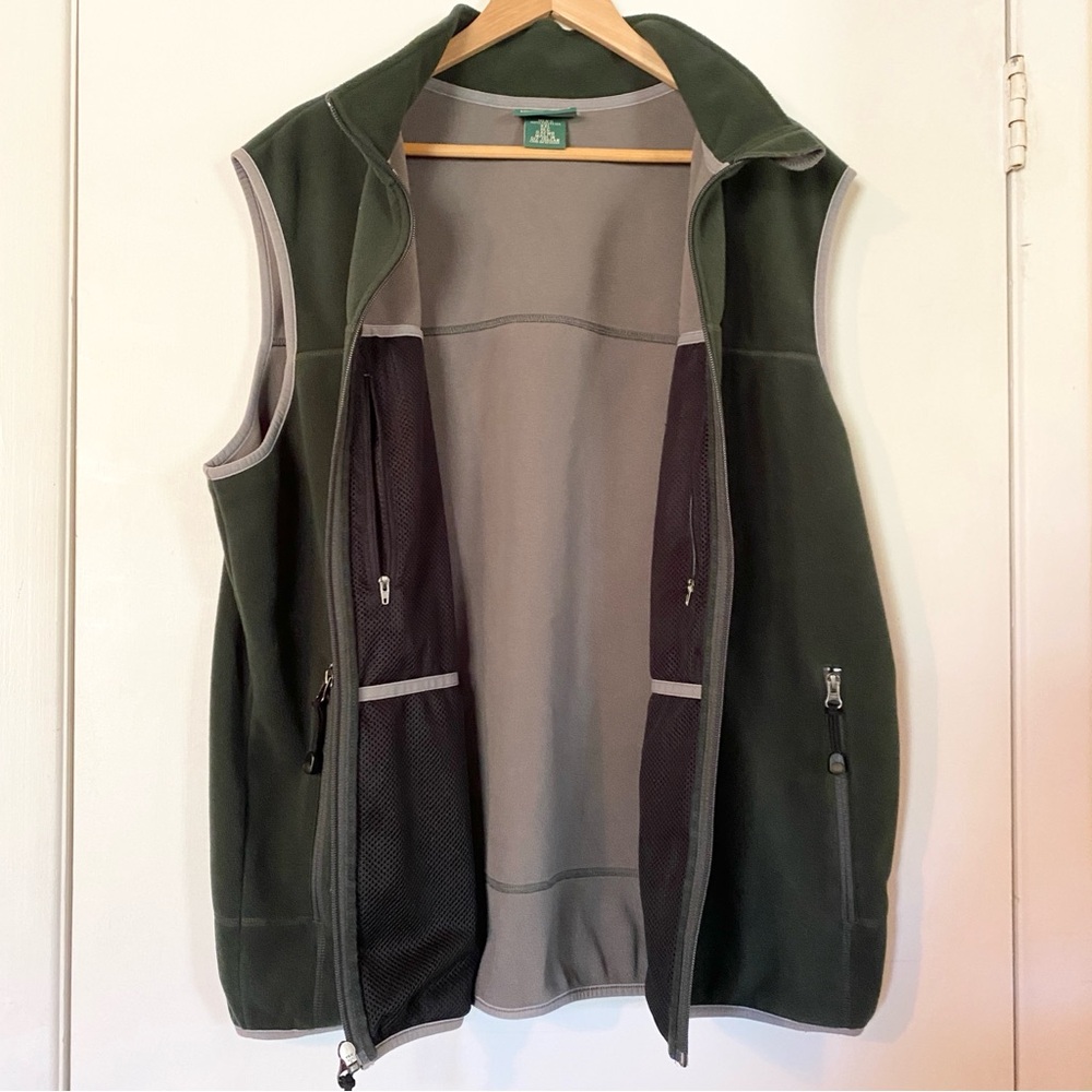 LL Bean Polartec Weather Channel Fleece Full Zip Vest Hunter Green XXL EUC - Picture 2 of 7
